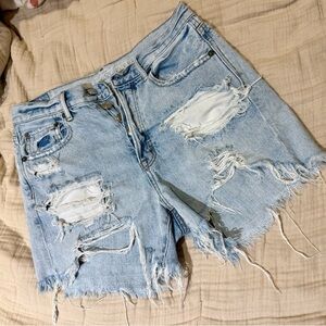 American Eagle - Distressed Light Blue Denim Shorts